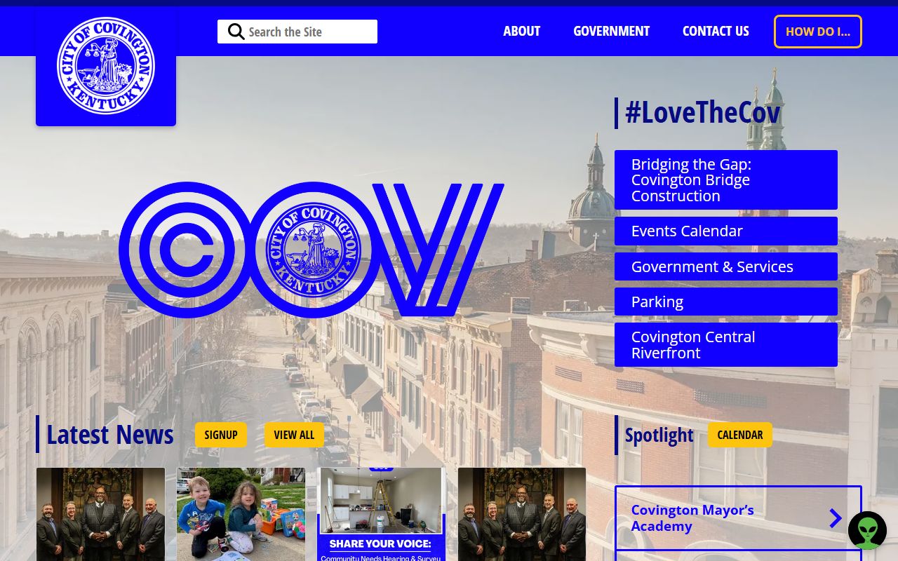 Covington city government website providing access to police and criminal court records