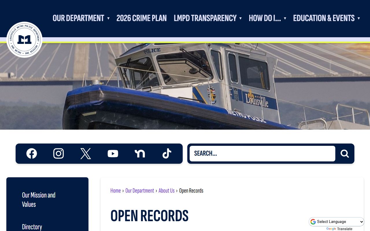 LMPD open records request process for Louisville criminal documentation