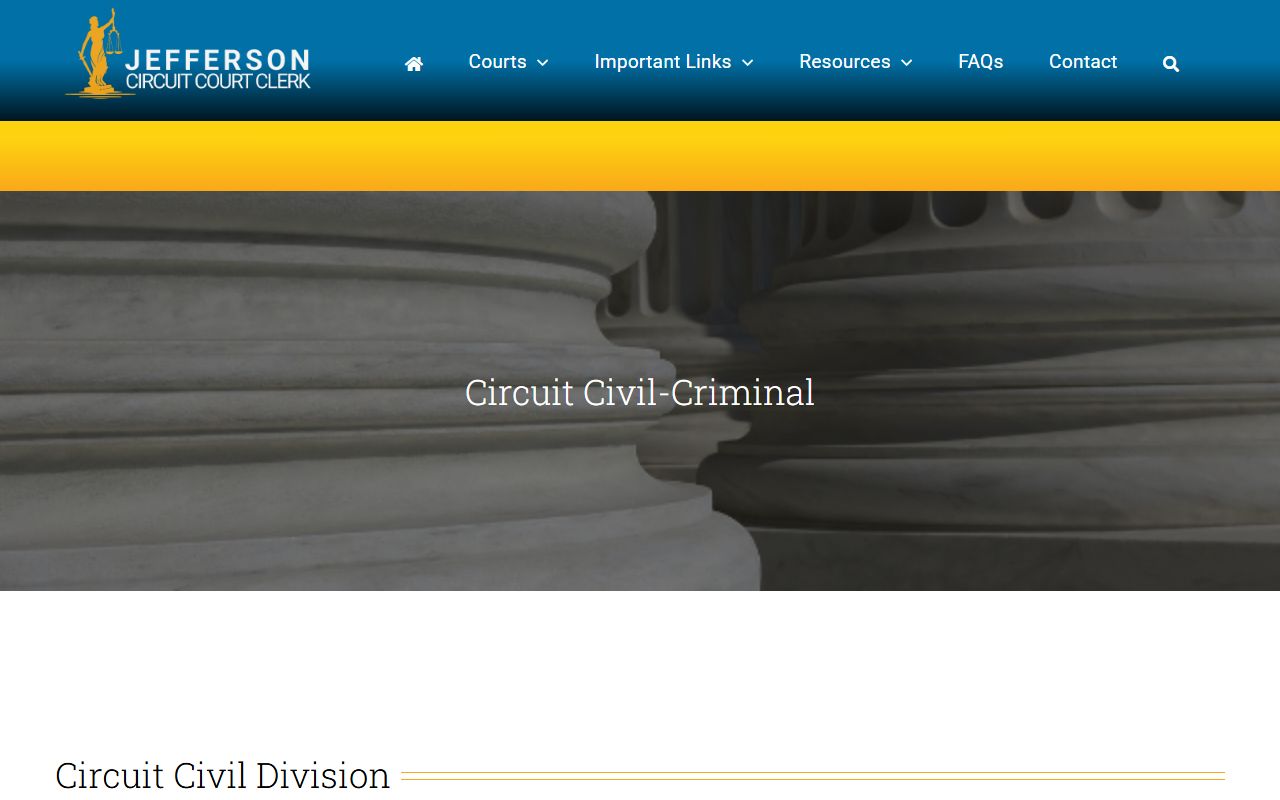 Jefferson County Circuit Criminal Division criminal court records office